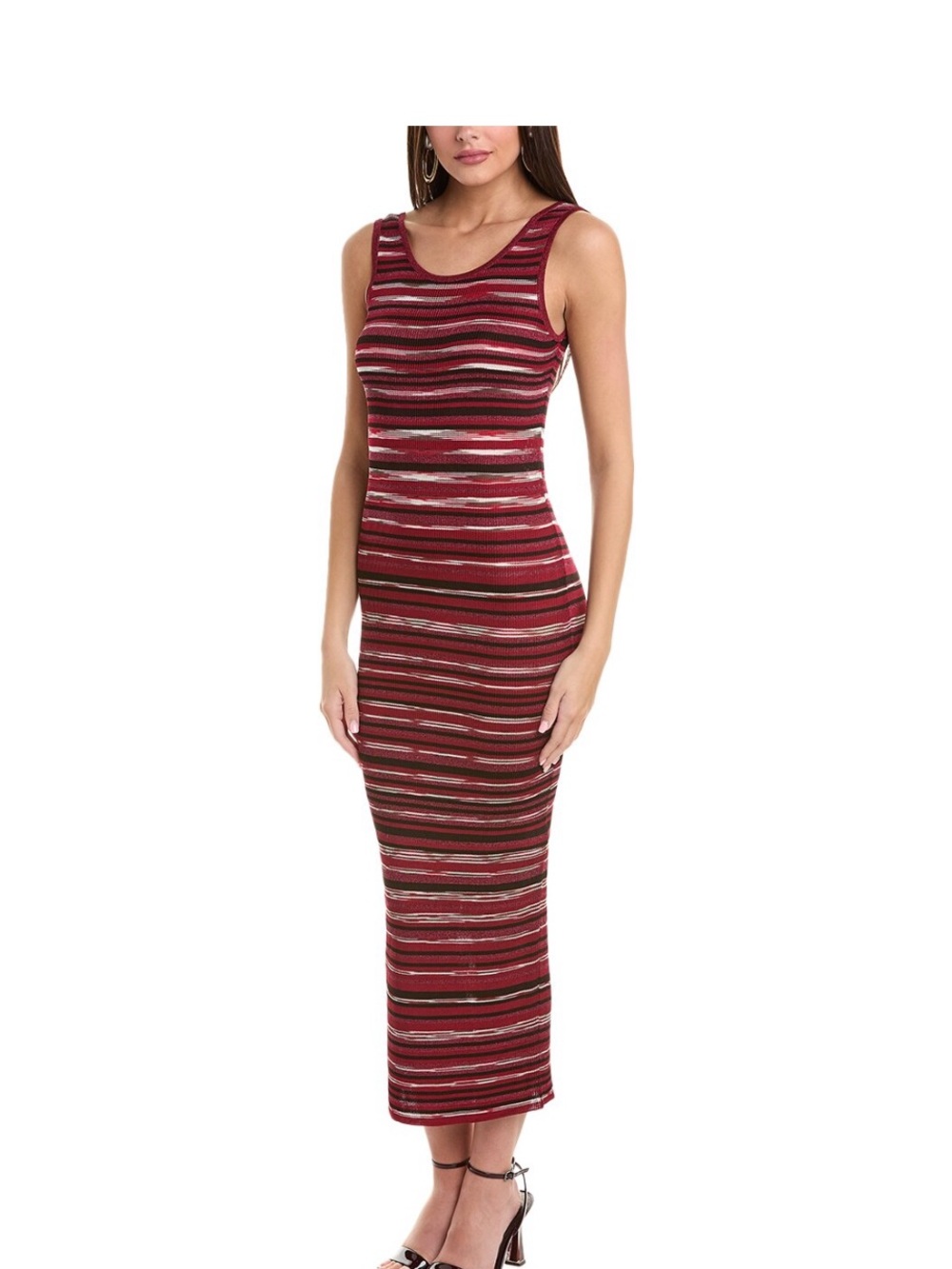 Missoni Red and Multistripe Knit Maxi Dress